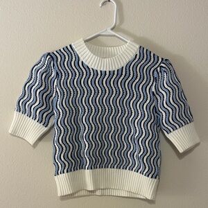 THML Cream and Navy Knit Sweater